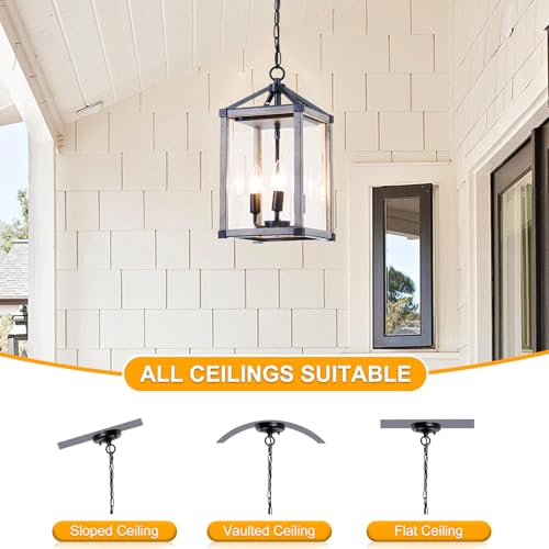 Outdoor Pendant Light Fixture with Dusk to Dawn Sensor