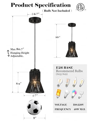 BTP Boho Woven Pendant Light UP3065