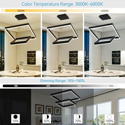 Modern Square LED Chandelier