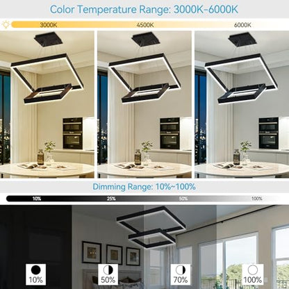 Modern Square LED Chandelier