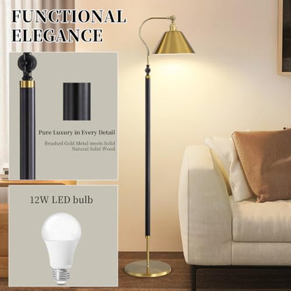 Black Solid Wood lamp Post Floor lamp