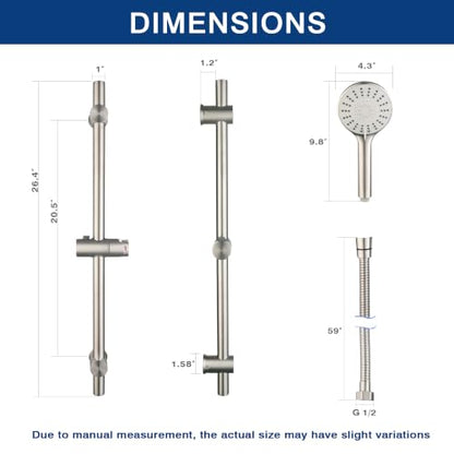 Shower Slide Bar with Adjustable 5
