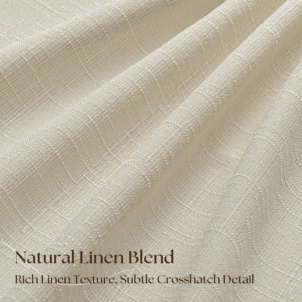Cream Beige Blackout Linen Curtains 102 Inches Long for Bedroom Pinch Pleated Black Out Curtains Lined 2 Layers Memory Shape Noise Reducing Rustic Farmhouse Living Room Darkening Window Drapes 50x102 (Cream Beige / 50"W x 102"L (Pack of 2))