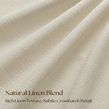 Cream Beige Blackout Linen Curtains 102 Inches Long for Bedroom Pinch Pleated Black Out Curtains Lined 2 Layers Memory Shape Noise Reducing Rustic Farmhouse Living Room Darkening Window Drapes 50x102 (Cream Beige / 50"W x 102"L (Pack of 2))