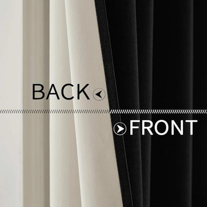 100% Blackout Linen Curtains for Bedroom 52x84 Inches Black (Black / 52"W x 84"L (Pack of 2))