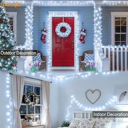 2 Pack String Lights Battery Operated (50 LED x2 / Cool White)
