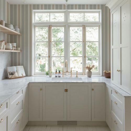 Striped Wallpaper (Gray / 17.3"x118")