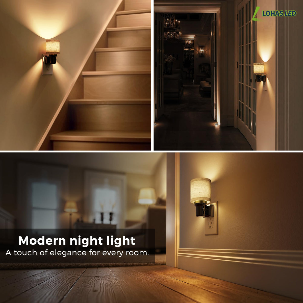 Night Lights Plug into Wall (Cylinder-3000K / 1 Pack)