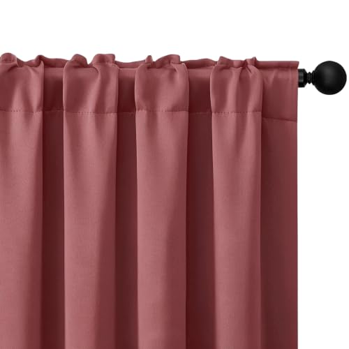 4 Panels Rod Pocket Blackout Window Curtains for Bedroom