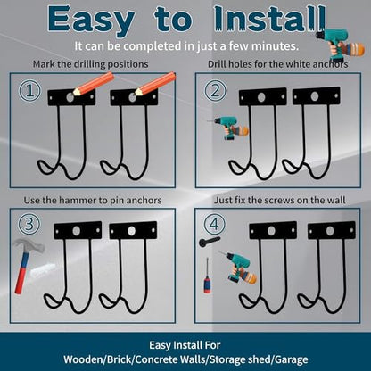 4 Pack Storage Shed Hooks