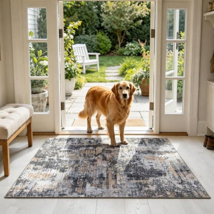3x5 Entryway Area Rug (Black & Cream / 3' x 5' (Rectangular))