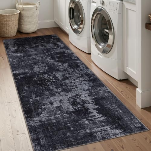 2x8 Runner Rug (Black & Grey / 2' x 8' (Rectangular))