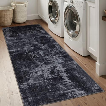 2x8 Runner Rug (Black & Grey / 2' x 8' (Rectangular))