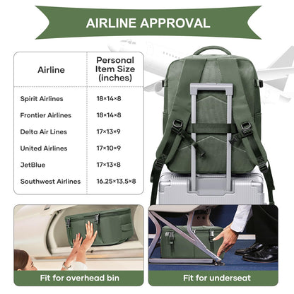 Vacuum Backpack Travel with Pump (A1-olive Green / 33 liters)