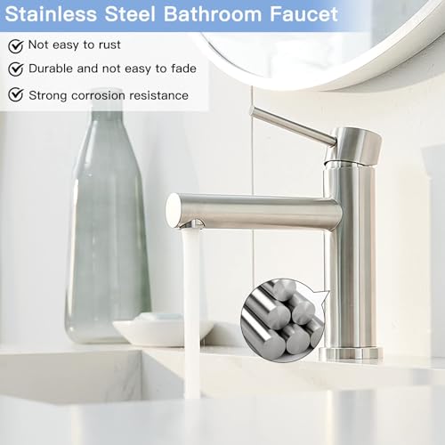 Waterfall Bathroom Faucet Single Handle Lavatory with Pop Up Drain
