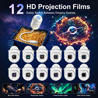 Galaxy Projector Night Light (12 Projection Films - color)