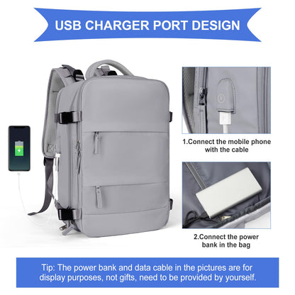 Travel Backpack For Women Men (Grey / 25 liters)