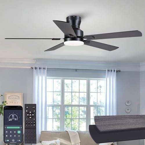 52 inch Low Profile Ceiling Fan with Light and Remote
