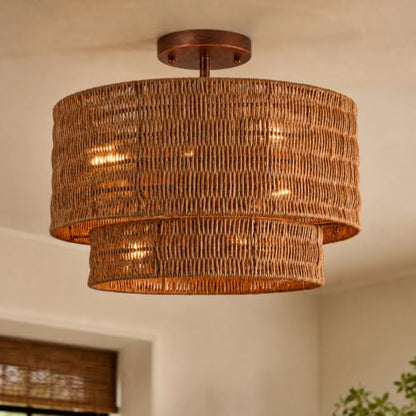 Farmhouse Rattan Lighting