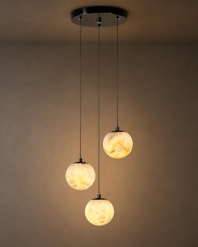 Black Alabaster High Ceiling Chandelier