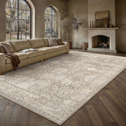 Area Rugs 10x12 Beige Vintage Rug for Living Room (Retro | Beige / 10' x 14' (Rectangular))