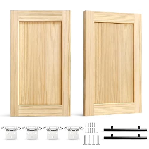 2 Pack Unfinished Pine Shaker Cabinet Doors 11.7" W x 22.5" H (11.7'' Wx22.5'' H)