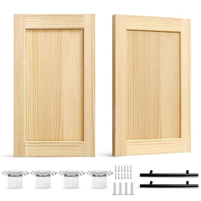 2 Pack Unfinished Pine Shaker Cabinet Doors 11.7" W x 22.5" H (11.7'' Wx22.5'' H)