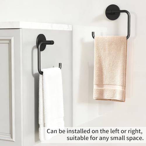 Hand Towel Holder Adhesive for Bathroom (Black)