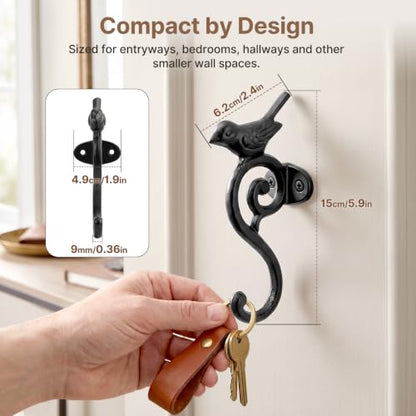 Cast Iron Black Bird Hook