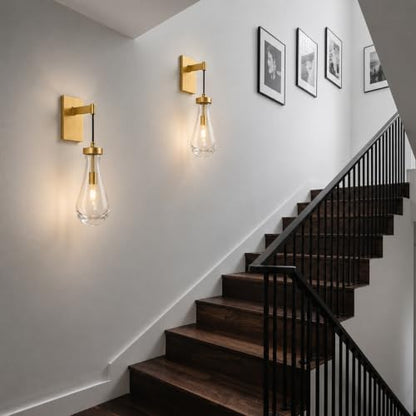 Gold Raindrop Brass Wall Sconce