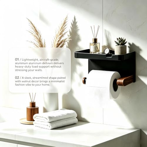 Toilet Paper Holder with Shelf
