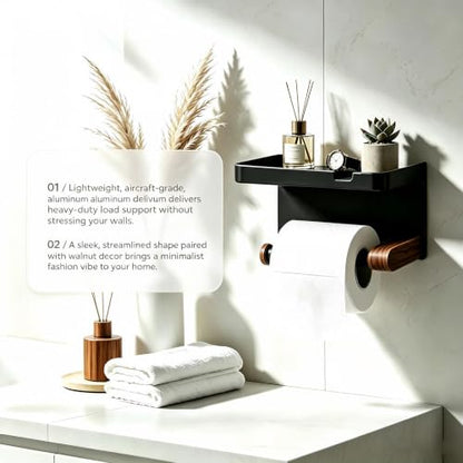 Toilet Paper Holder with Shelf