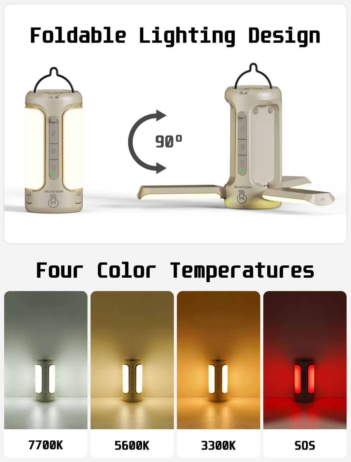 3 in 1 Folding Camping Lantern Rechargeable