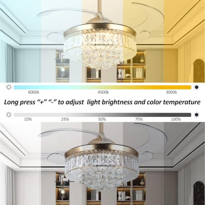 Crystal Ceiling Fan with Light