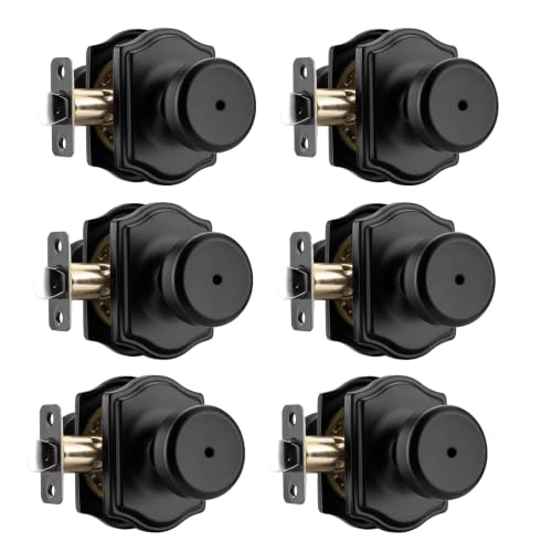 Black Door Knobs with Camelot Trim