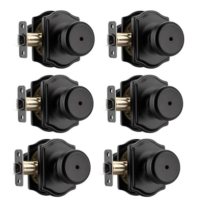 Black Door Knobs with Camelot Trim