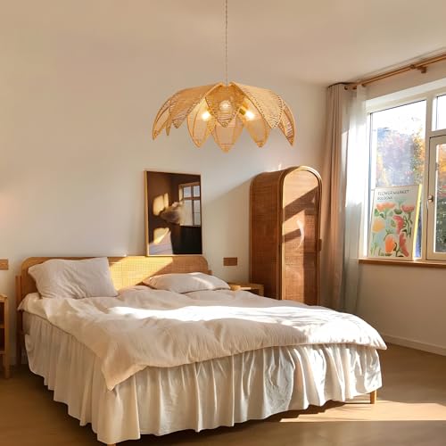 3 Light Boho Rattan Chandelier