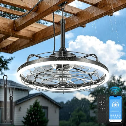 Outdoor Ceiling Fan with Light for Patios