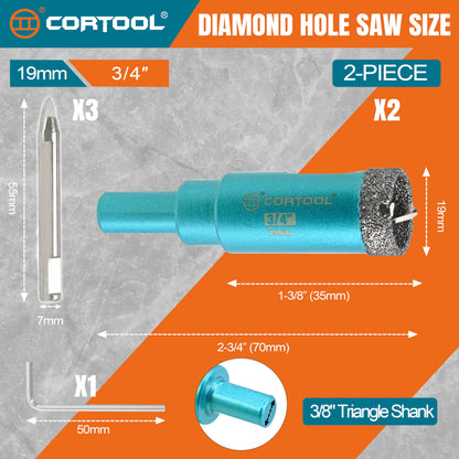 3 4 Inch Diamond Hole Saw with Pilot Drill Bit (3/4 Inch (19mm) 2-Pack)