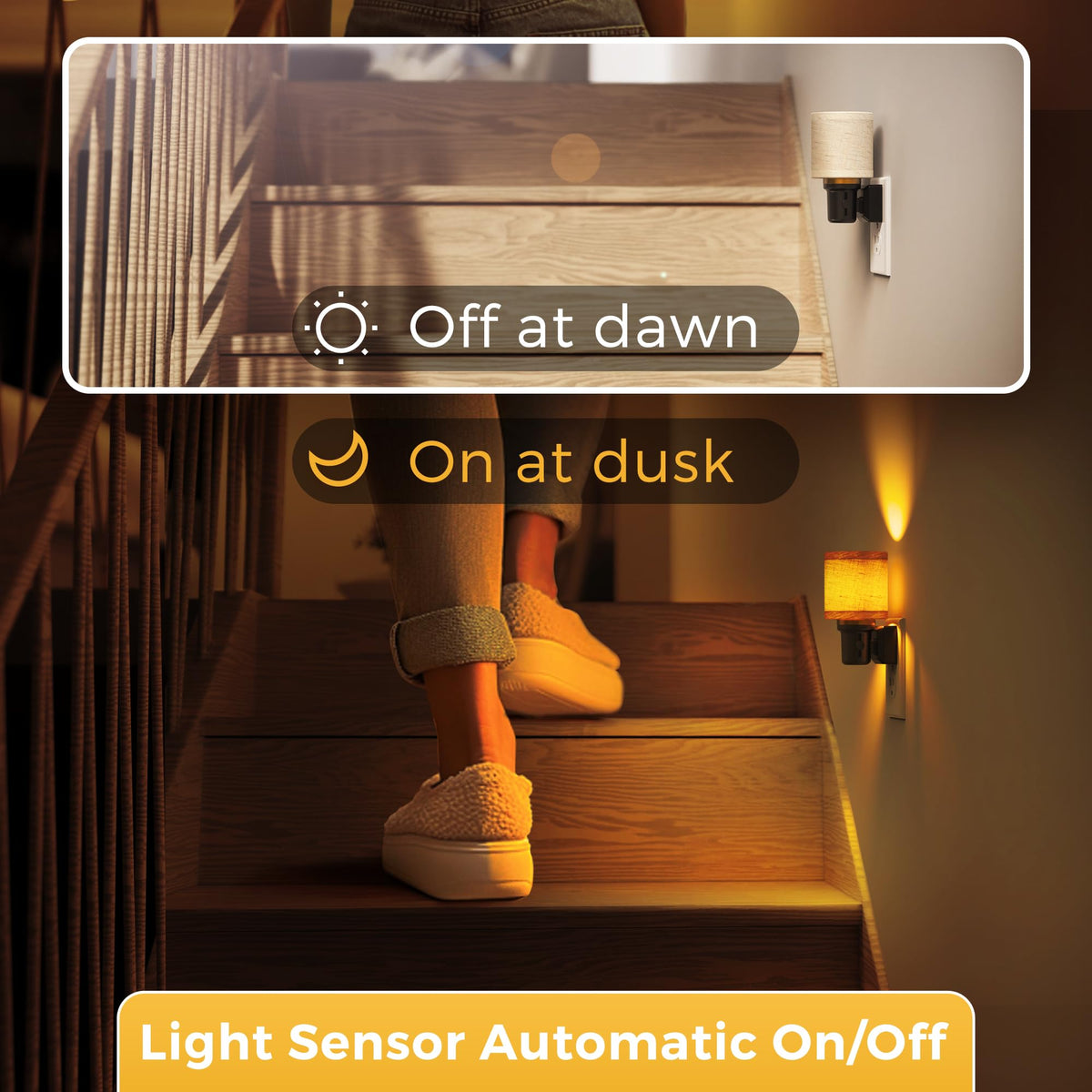 Night Lights Plug into Wall (Cylinder-Amber / 1 Pack)