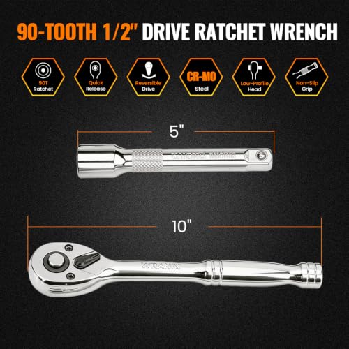 90 Tooth Ratchet Wrench with Extension Bar