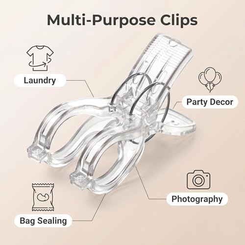 Large Balloon Arch Clips Plastic Transparent Backdrop Spring Clamps Heavy Duty Clip and 50 Pcs Clear Bands for Balloon Arch Kit Birthday Decoration Crafts Woodworking Photography Studios