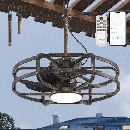 Smart Waterproof Gazebo Ceiling Fan with Light