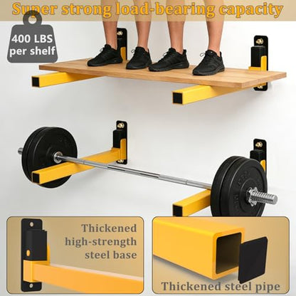 Lumber Storage Rack Heavy Duty Wall Mount Storage Shelves Sturdy Garage Shelving Freestanding Metal Firewood Rack DIY friendly Wall Storage for Indoor & Outdoor