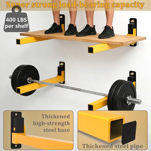 Lumber Storage Rack Heavy Duty Wall Mount Storage Shelves Sturdy Garage Shelving Freestanding Metal Firewood Rack DIY friendly Wall Storage for Indoor & Outdoor