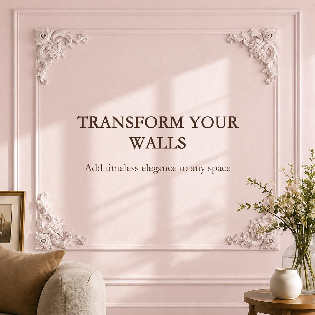 Corner Wall Molding (7.08", Rose Style)