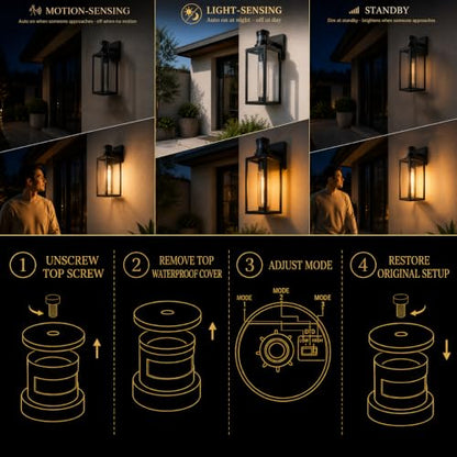Black Outdoor Wall Light Motion Sensor