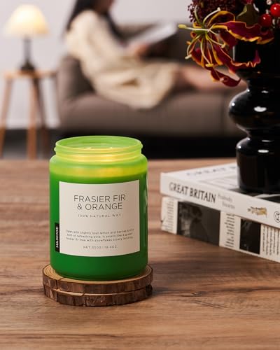 Fraser Fir Orange Christmas Scented Candle Non Toxic 19.6Oz 110H (Large Jar / FraserFirOrange)