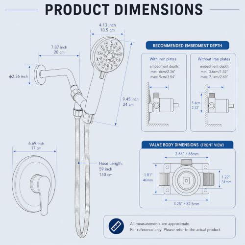 Shower Faucet Set with 5