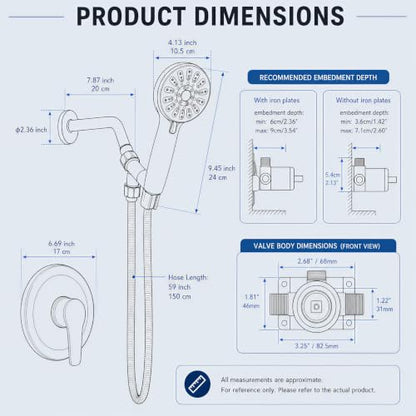 Shower Faucet Set with 5